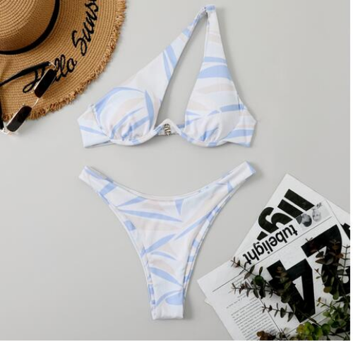Sexy Bikinis Swimsuits Cut Out One Shoulder High Cut Bathing Suits Push Up Beach - 第 44/59 張圖片