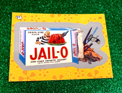 2008 Wacky Packages Flashback1 {FB1} Silver Border ''JAIL-O'' #29 Sticker Card