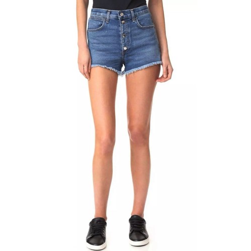 rag & bone /JEAN Lou Bluehill Blue Button Fly Cut Off Denim Shorts Women's 25 - Picture 6 of 12
