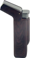 Wooden Finish Double Jet Torch Lighter Adjustable Flame Dark Wood Color