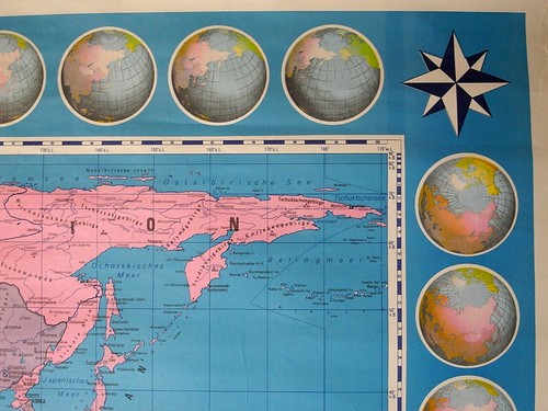 Flächentreue Staaten der Erde Rarität school map pull down chart,, - 第 6/8 張圖片