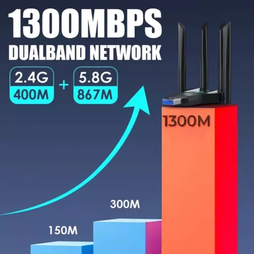 Wireless WIFI USB 3.0 Adapter 1300Mbps Long Range Dongle Dual Band Network lot - Picture 10 of 13