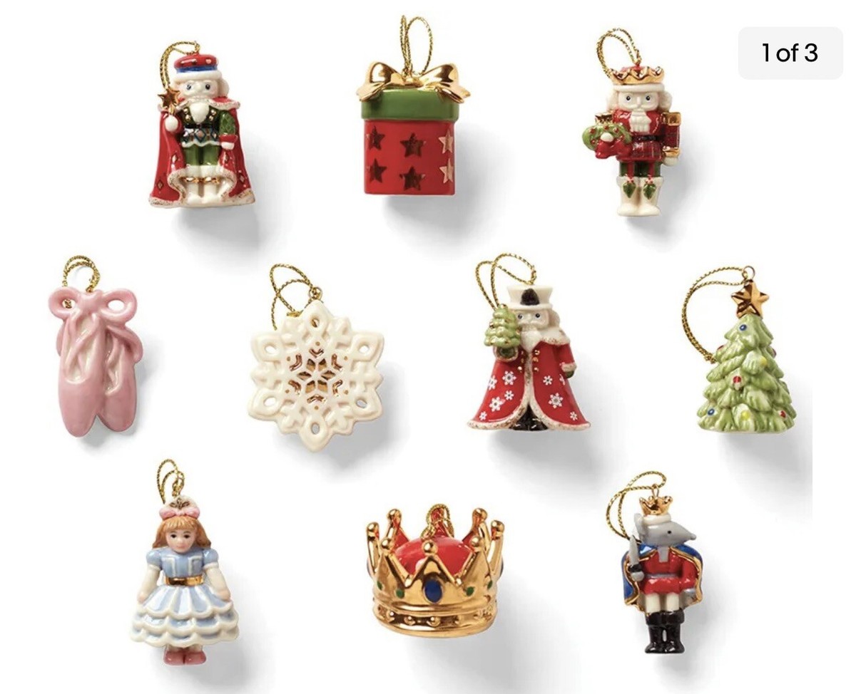 Lenox THE NUTCRACKER - 10 Piece Miniature Mini Christmas Ornament