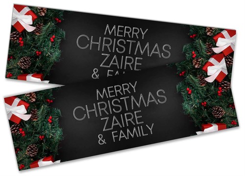 x2 Personalised Christmas Banner Xmas Party House Decoration Occasion 495 - Picture 5 of 5