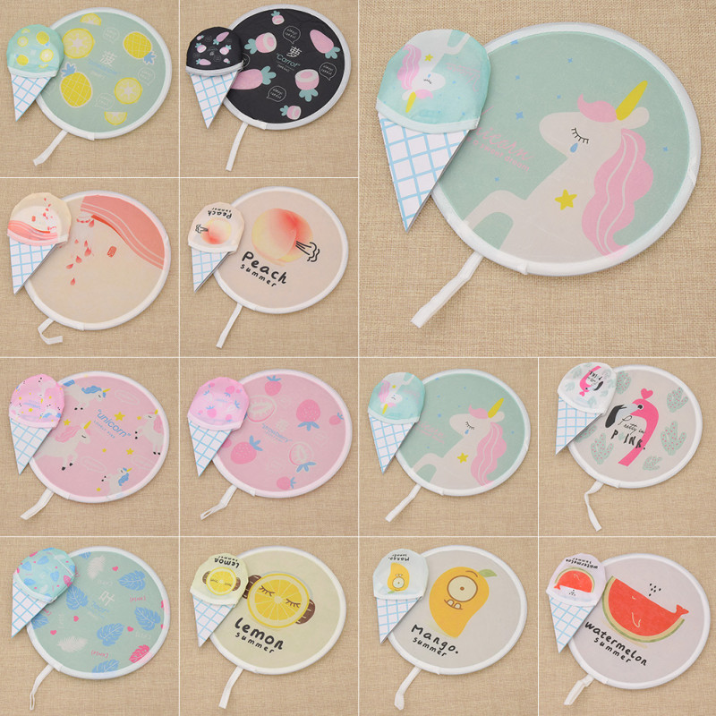 2pcs Portable Summer Folding Round Hand Fan In Assorted - Foto 9