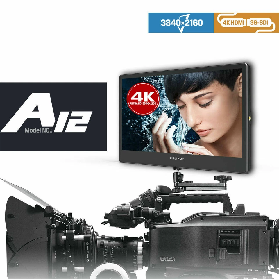 LILLIPUT A12 4K Broadcast Video Monitor 12.5" IPS 3G-SDI HDMI FHD 3840x2160  - Image 2 of 4