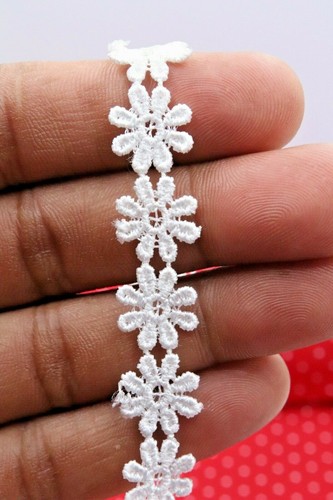 2 Meter White Black guipure cotton fine wedding ribbon flower daisy lace Sew On - Picture 10 of 33