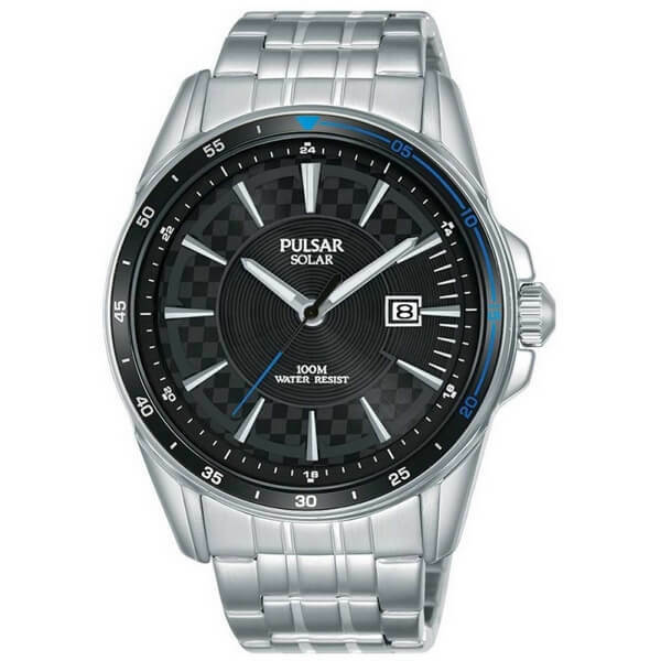 Pulsar da Uomo Solare Sports acciaio inox Bracciale Quadrante Nero 100m  Orologio | Acquisti Online su eBay