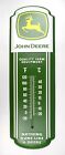 John Deere Glass Thermometer Advertising Pressed Metal Sign - 27 in.