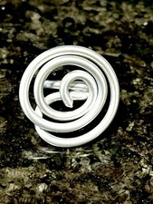 Swirl Wire Ring Non Tarnish Silver Aluminum. Handmade. Adjustable. NWT