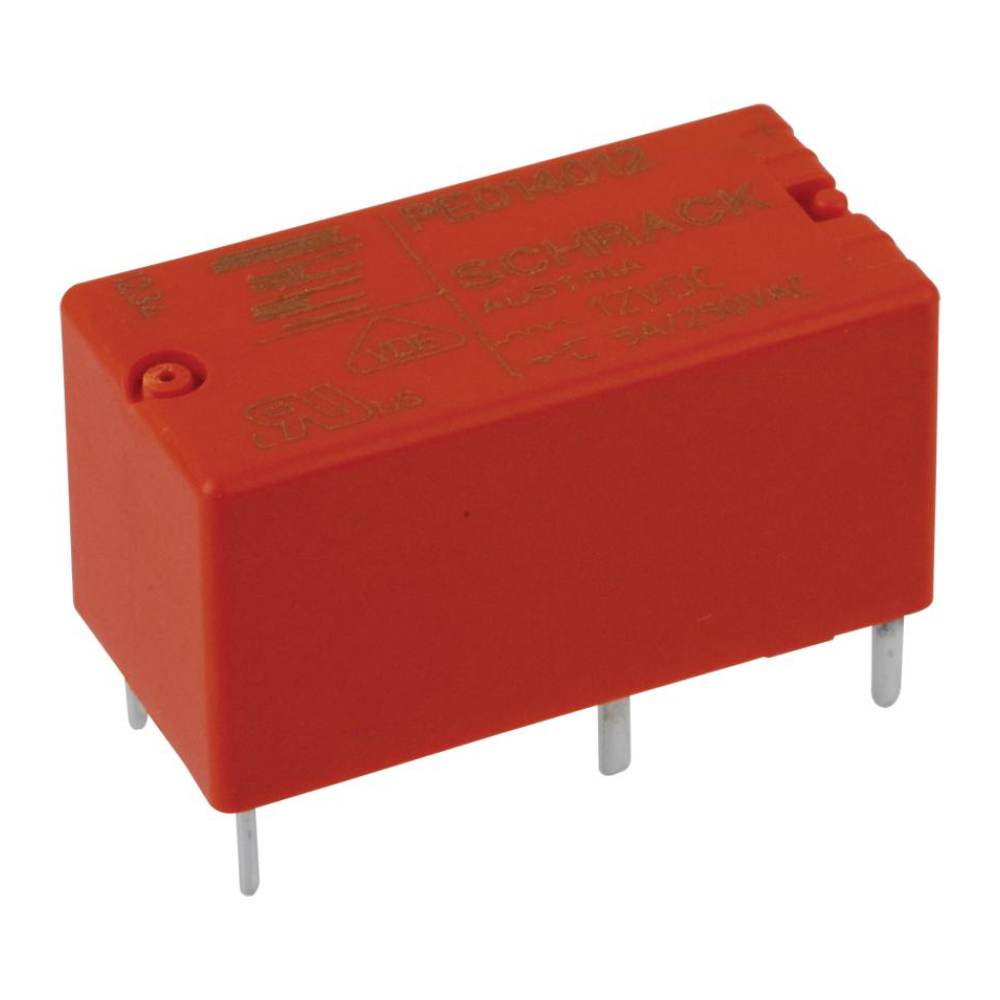 Relè relay 12V 12Vcc 5A circuito stampato pcb 1 contatto c/o in scambio PE014012