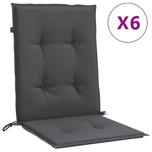 Lowback Chair Cushions 6 pcs Melange Anthracite 100x50x4 cm Fabric vidaXL - Picture 2 of 10