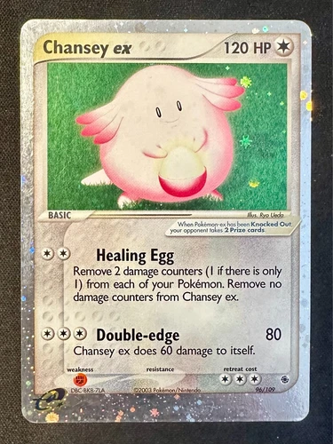 Chansey ex 96/109 EX Ruby & Sapphire Pokemon Card TCG Nintendo Holo Rare - Lp