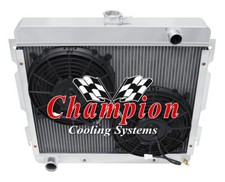 Atom Champion 2 Row Radiator W 2 10 Fans For 1970 - 1972 Dodge Dart Big Block