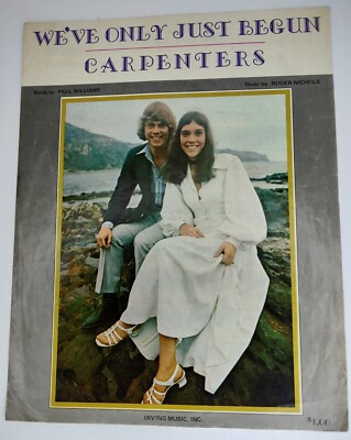  1970 ''We've Only Just Begun'' Vintage Sheet Music w/Carpenters' Picture