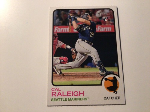 2022 Topps Heritage #367 Cal Raleigh - Seattle Mariners ROOKIE CARD RC 1973 03