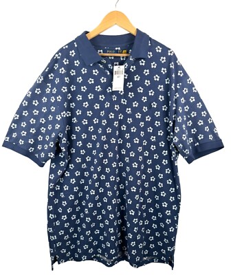 Polo Ralph Lauren classic fit mesh Hibiscus floral shirt navy