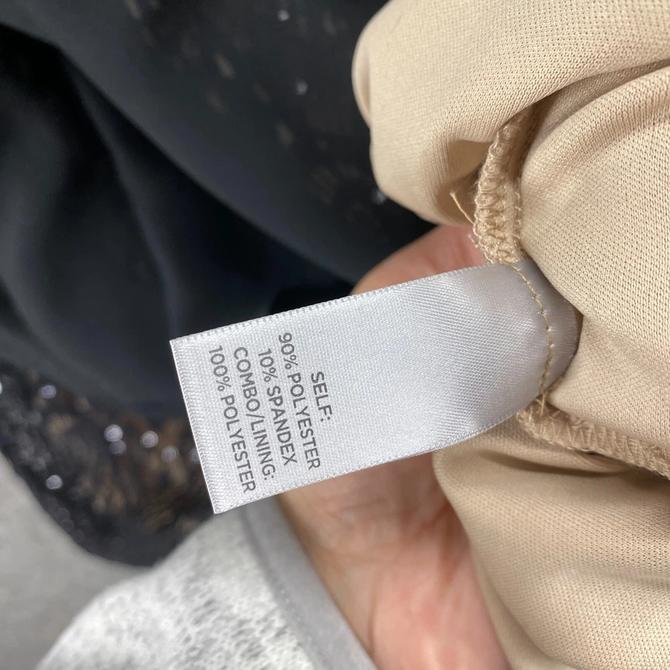 Vestido Avenue Feminino 22 Plus Preto Shift Midi Zíper Forrado Manga Curta Casual - Imagem 4 de 4