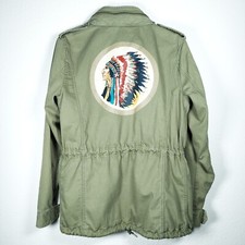 Ralph Lauren Denim  Supply Womens Jacket Military Field Native American Decal M