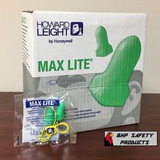 HOWARD LEIGHT MAX LITE CORDED FOAM EAR PLUGS LPF-30 GREEN (100 PAIR/BOX)