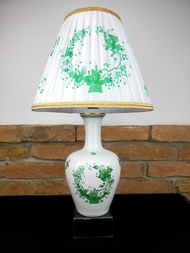 Herend Indian Basket Green Lamp