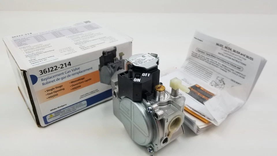 Válvula de horno de calefacción de gas White-Rodgers Emerson 36J22-214 24V para Trane Carrier Foto 2 de 4