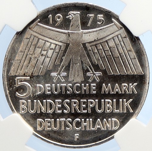 1975F Germany European Historic Monument Proof Silver 5M German Coin NGC i105681 - Picture 2 of 5