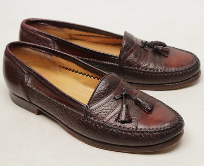 Moreschi Tassel Loafers Mens 8 M Brown Peccary Leather Slip  display picture 1