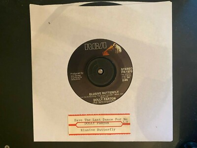 Dolly Parton SAVE THE LAST DANCE / ELUSIVE BUTTERFLY 45 VG+/EX