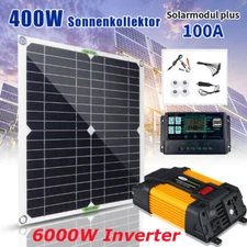 6000W Solar Panel Kit Solar Power Inverter Generator 100A Home 110V Grid System!