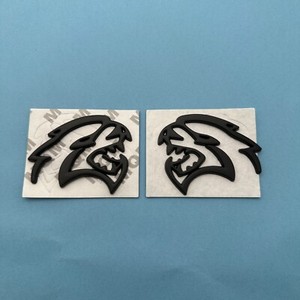 set Hellcat 3D Raised Side Badge Matt Black Emblem Metal Nameplate with adhesive