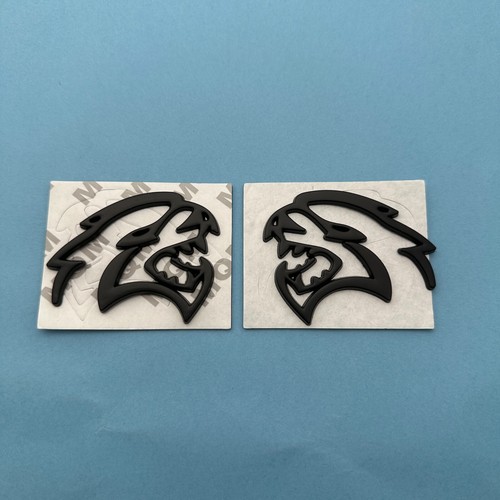 set Hellcat 3D Raised Side Badge Matt Black Emblem Metal Nameplate with adhesive