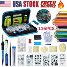 Zistel 116PCS Wood Burning Tool Kit w/ Adjustable Temperature 200℃-450℃ for DIY