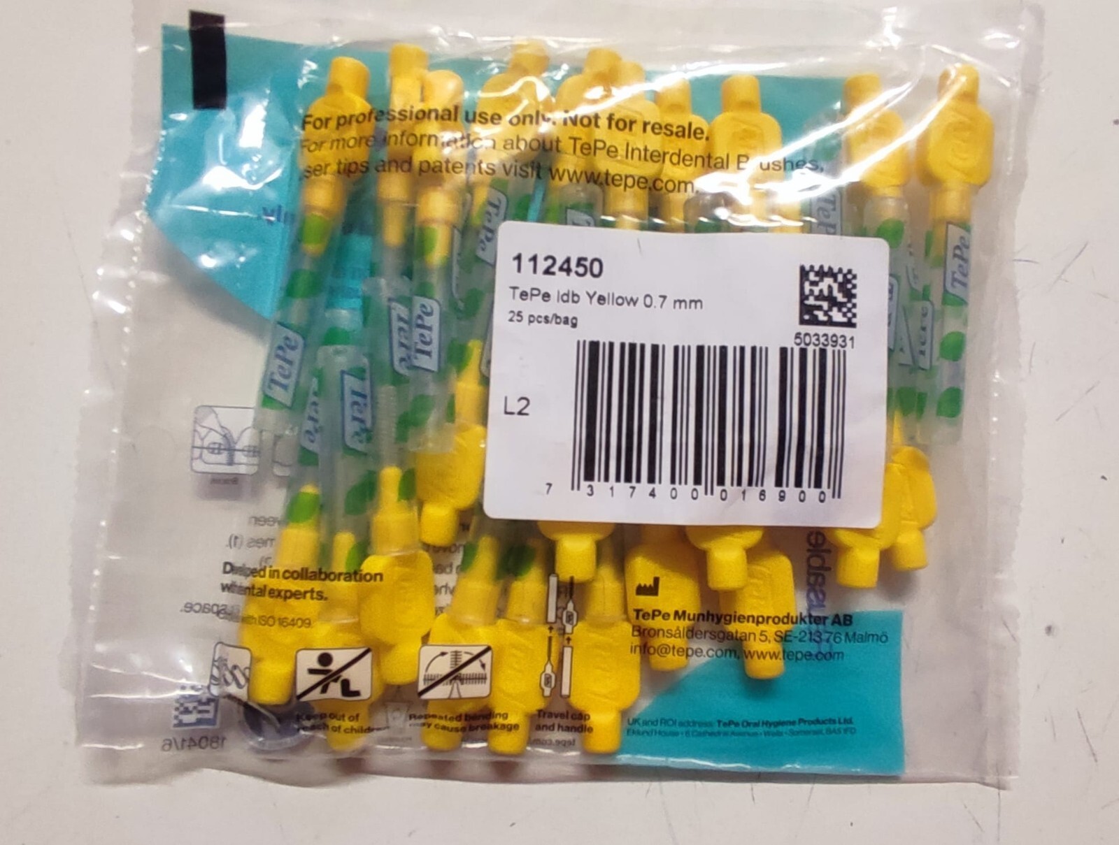TEPE Original Interdental brush Yellow Colours Pack of 25 Brushes eBay