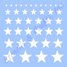 STARS STENCIL ASSORTED SHAPES STAR BORDERS CRAFT TEMPLATE PAINT ART NEW 10" X 8"