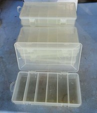 Set of 2 Clear Art or Craft Organizer Boxes 8" x 4" x 1 1/8" 6 Compartments USA