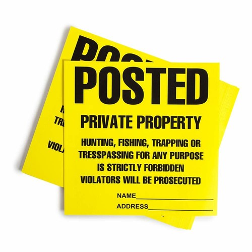 Posted Signs No Trespassing No hunting signs - Heavy Duty -11” x 11" (100 count) - Picture 2 of 8