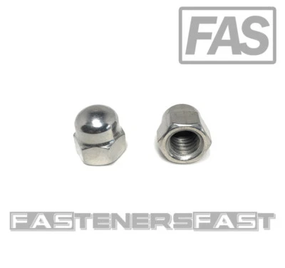 FASTENER CART (10) 7/16-14 Stainless Steel Hex Acorn Cap Nuts (10 Pieces)