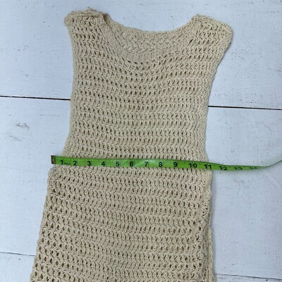 Shein Beige Crochet Knit Sleeveless Tank Dress Womens One