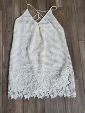 Astr the Label size XS Creamy White Lace Dress Strappy Back  A-line Short  Lined