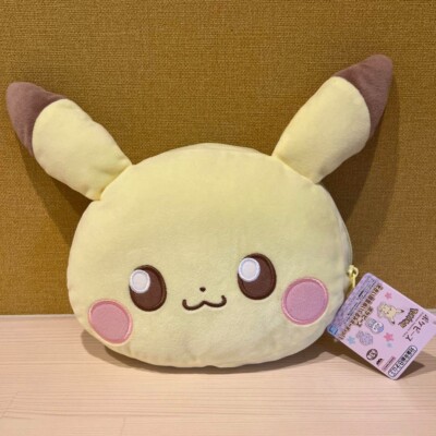 Poke Piece Face Plush Toy Pouch 20cm Pikachu