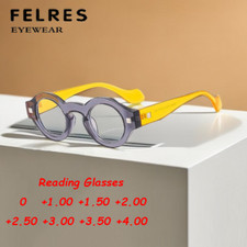 Fashion Round Reading Glasses For Men Women Anti Blue Light Readers All Power