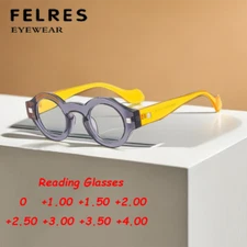 Fashion Round Reading Glasses For Men Women Anti Blue Light Readers All Power