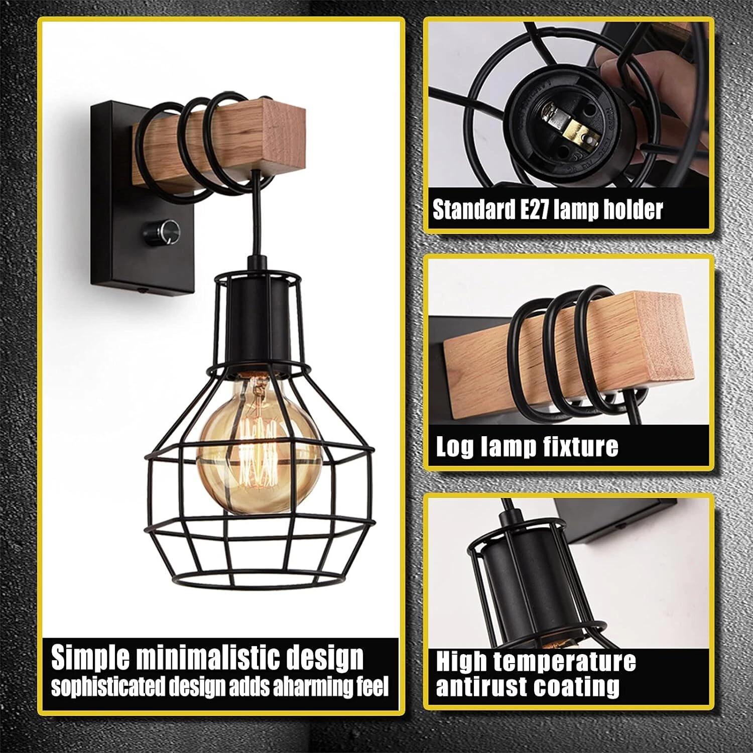 Buy Industrial Wall Lamp Indoor Cage in UK – Order Now!