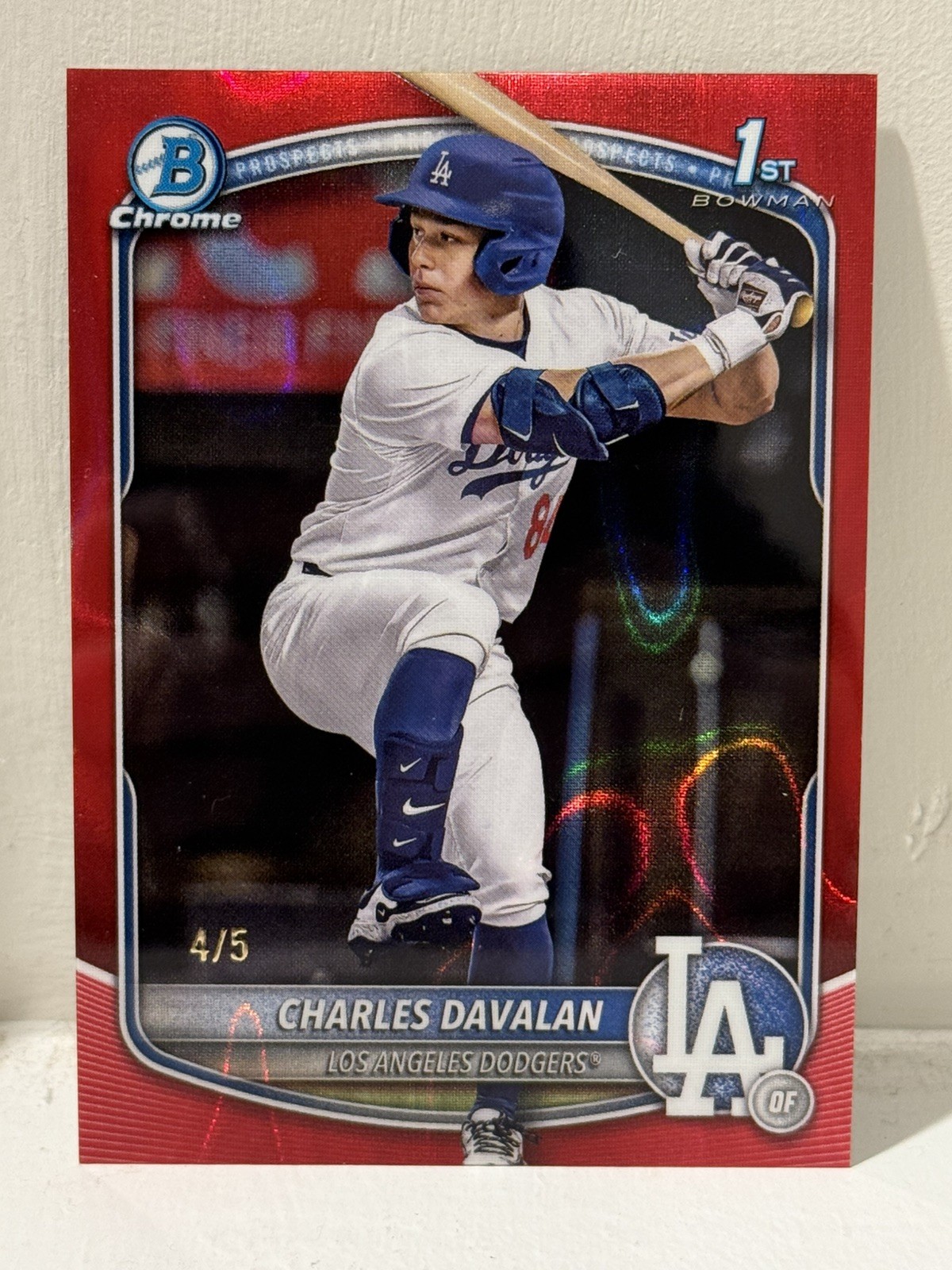 2025 Bowman Draft Chrome CHARLES DAVALAN Red Lava Refractor /5 - 1st Bowman