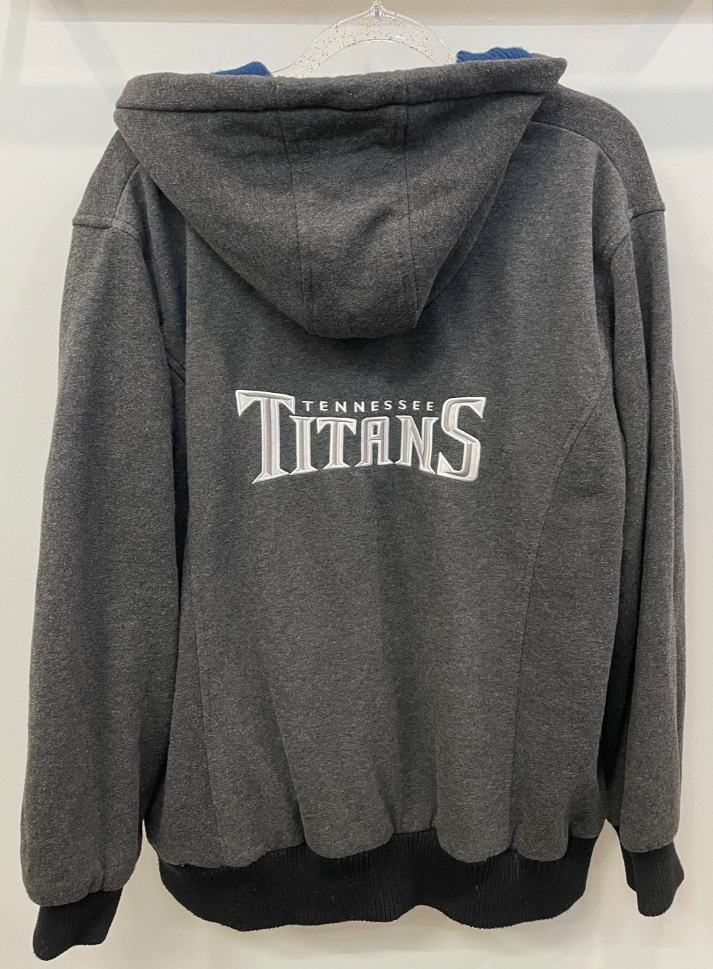 NFL Pro Line Titans Jacket Mens XL Gray Sherpa Fleece Lined Full Zip Heavyweight thumbnail 2