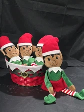 Lot Of 4 Elfs In A Basket 14"