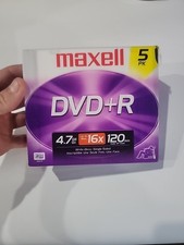 Maxell DVD R 16X 4.7GB BLANK MEDIA DISCS 5-PACK SET BRAND NEW SEALED DVD