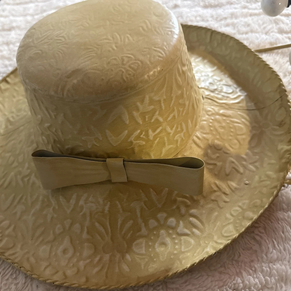 Металлический настенный ковбой шляпа крюк с gld/желтая отделка и белые керамические ручки - Изображение 4 из 4