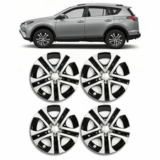 Kuafu 4 17 Hub Caps R17 Wheel Covers Silver Black For Toyota Rav4 Le 13-18
